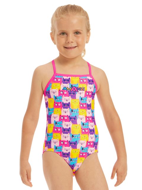 AMANZI Cool Catz Toddler Girls One Piece