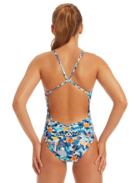 AMANZI Girls Coral Camo One Piece