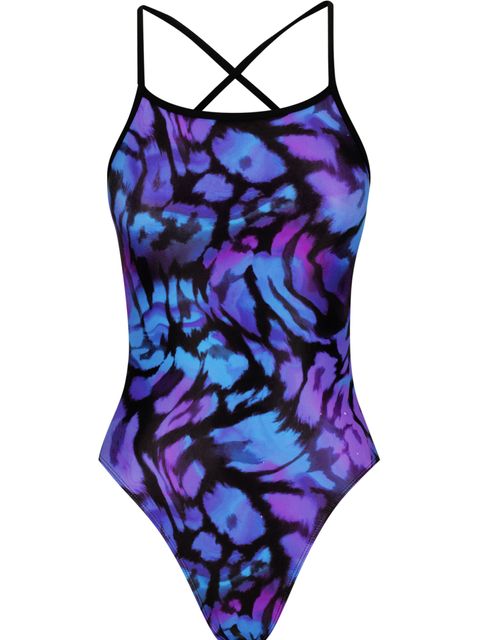 【BARREL】 Tie Dye Reflection Angle Back One Piece Swimsuit Barrel Women Reflection Holic V Back Swimsuit-BLUE – Barrel