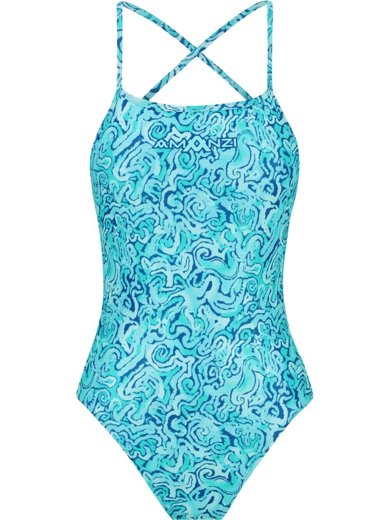 amerge. アメルジュ marine tie onepiece Peri Rib Tropez Tie-Up One-Piece