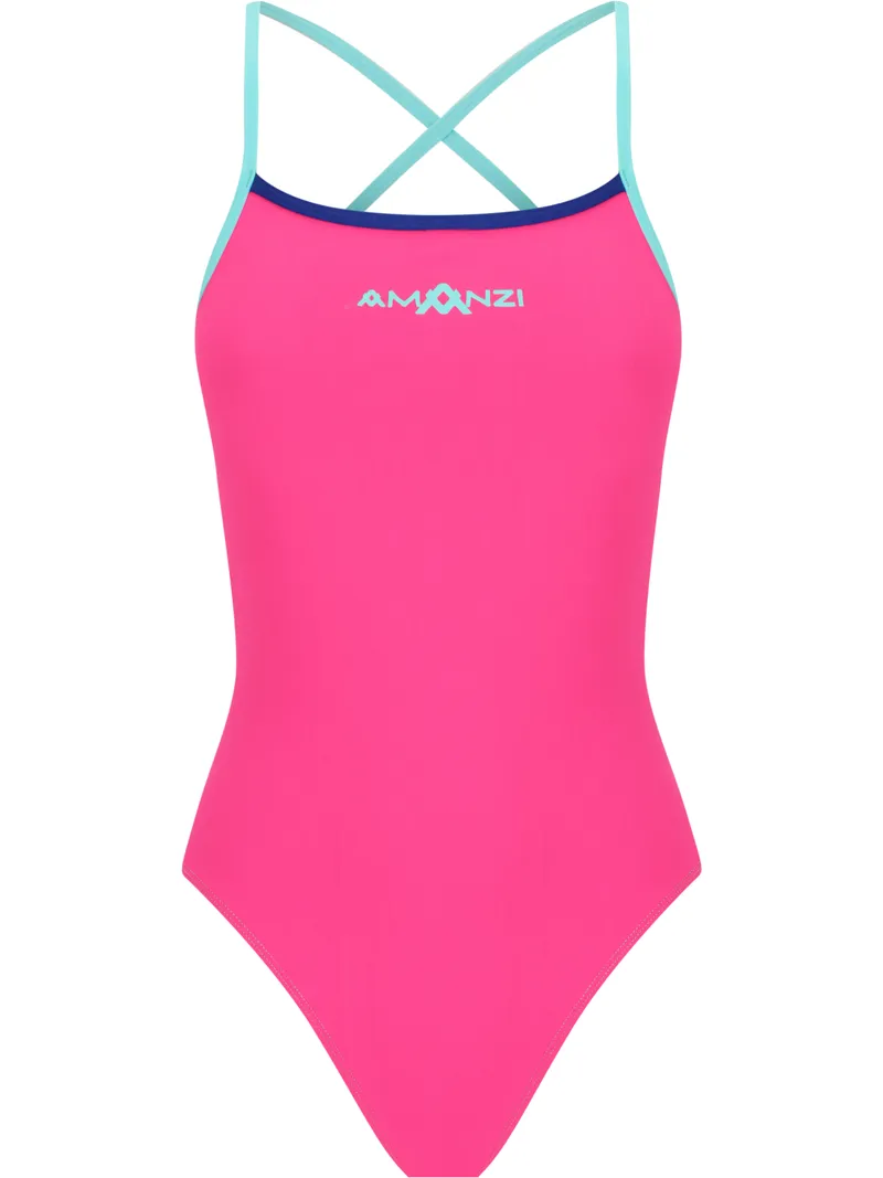 AMANZI Tie Back One Piece - Rose Water | AMANZI Swimwear